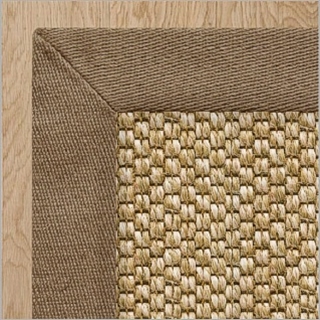 Heavy Rustic Latte Sisal with 2 Inch Butterscotch Linen Border 2.4(L) x 1.7(W)